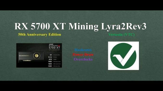 RX 5700 XT - Mining Lyra2Rev3