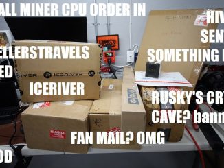 Unboxing a bunch of mining hardware.