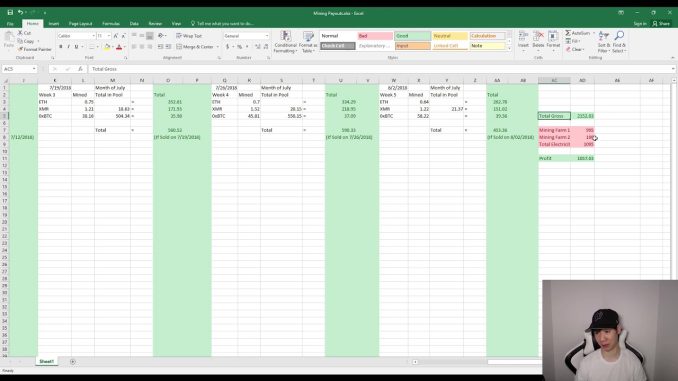 Week 5 - Mining Payouts 08/02/18