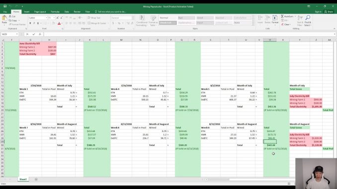 Week 9 - Mining Payouts 08/31/18